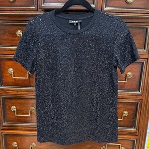 DKNY Black Sequin Top